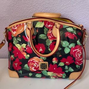 Dooney & Bourke tote with patent leather flowers